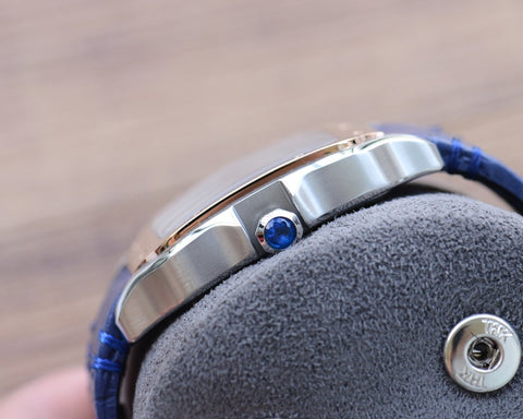 SANTOS DE CARTIE 39MM GOLD STEEL CASE LEATHER STRAP