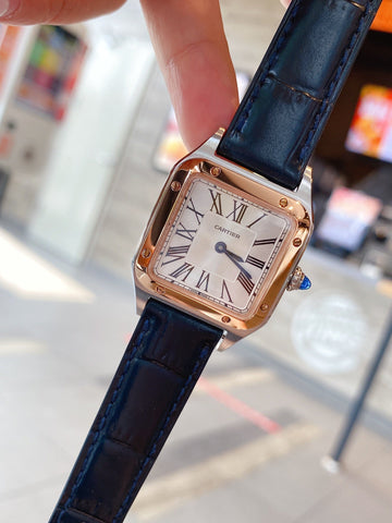 SANTOS DE CARTIE QUARTZ 28MM ROSE GOLD STEEL