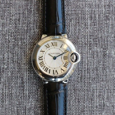 BALLON BLEU 28MM QUARTZ BLACK LEATHER
