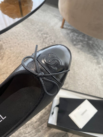 BALLET FLATS ALL BLACK LAMBSKIN