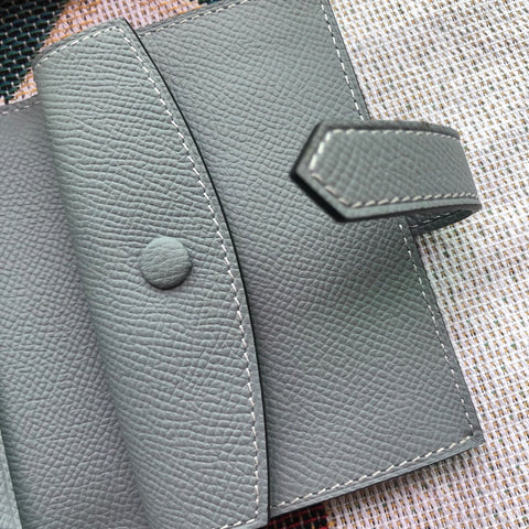 BEARN COMPACT WALLET 12 IN RHINO GRAY EPSOM LEATHER