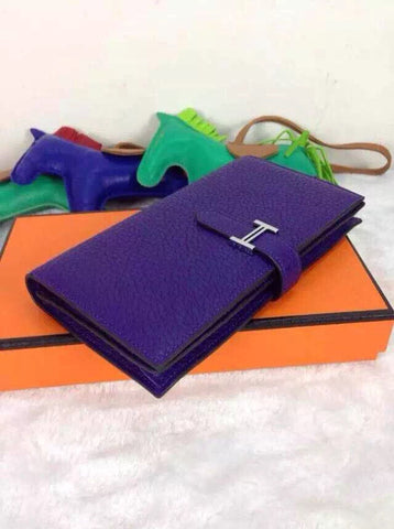 HM BEARN WALLET 17.5 PURPLE TOGO SILVER HARDWARE