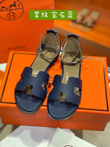 SANTORINI SANDAL NAVY CALFSKIN