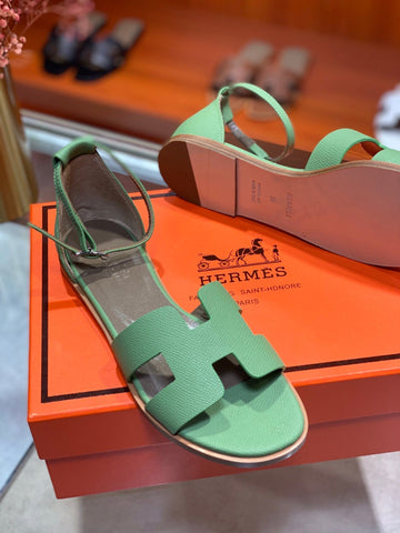 SANTORINI SANDAL COOL GREEN CALFSKIN