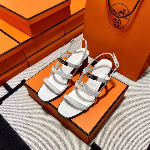 MID - SANDAL WHITE CALFSKIN