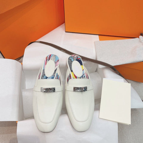 0Z Mule White Calfskin