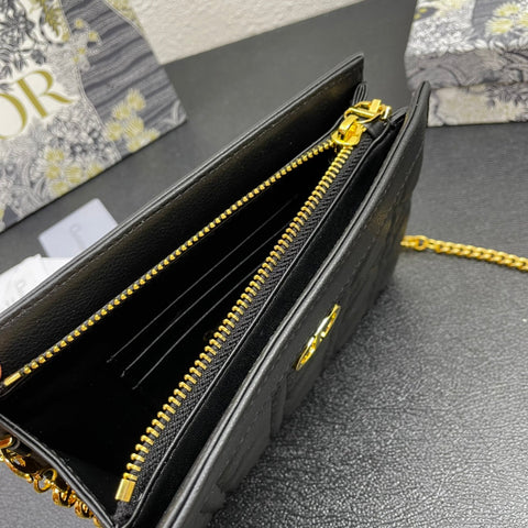 CARO POUCH 19 BAG IN BLACK CALFSKIN