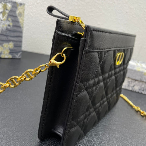 CARO POUCH 19 BAG IN BLACK CALFSKIN