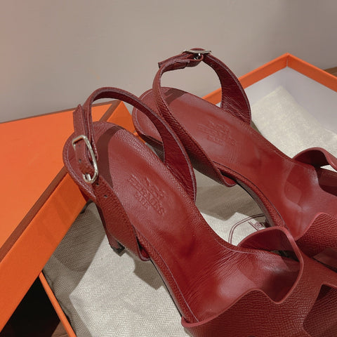SLINGBACK SANDAL ETERNITE 105 BURNT UMBER LAMBSKIN