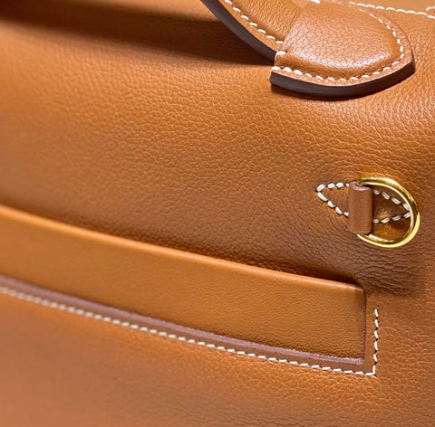 MINI 24/24 21CM IN ORANGE MINIMUM EVERCOLOR CALFSKIN GOLD KELLY BUCKLE