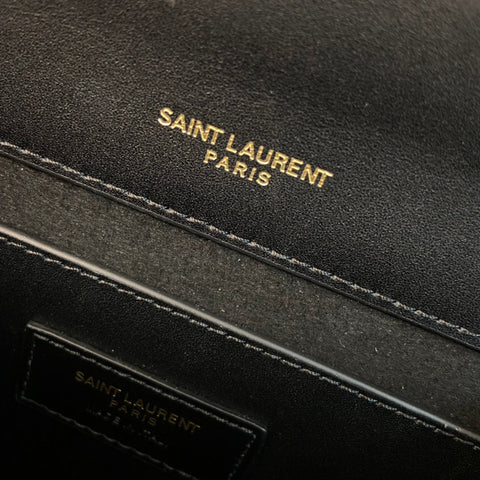 KATE TASSEL 24 BLACK CALFSKIN WITH GOLD LOGO