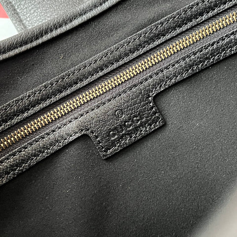 GG HORSEBIT SHOULDER BAG 39 IN BLACK CALFSKIN GOLD HARDWARE