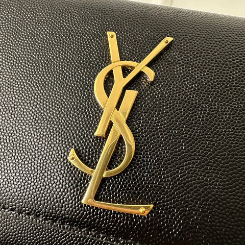 KATE 20 SMALL IN CALFSKIN BLACK WITH GOLD LOGO