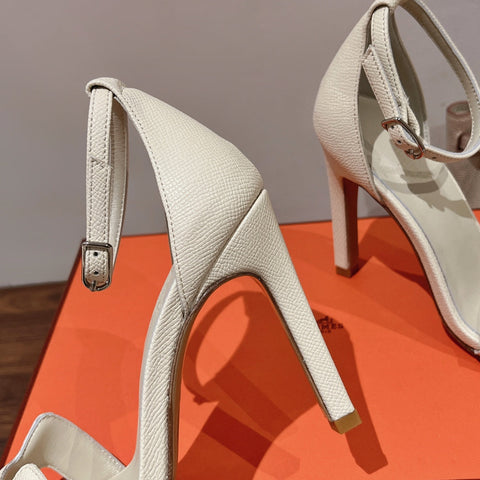 PREMIERE 115 SANDAL IN WHITE CREAM GRAINED CALFSKIN