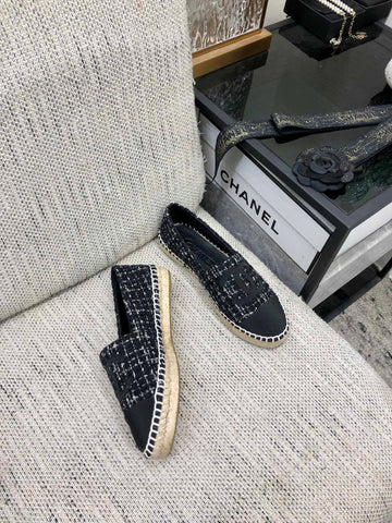 LOAFER IN BLACK MIX WHITE WOOL TWEED