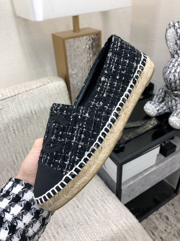 LOAFER IN BLACK MIX WHITE WOOL TWEED
