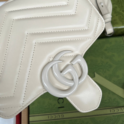 MARMONT QUILTED SHOULDER BAG 18 IN WHITE CALFSKIN