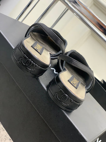 SLINGBACKS 20 BLACK CALFSKIN