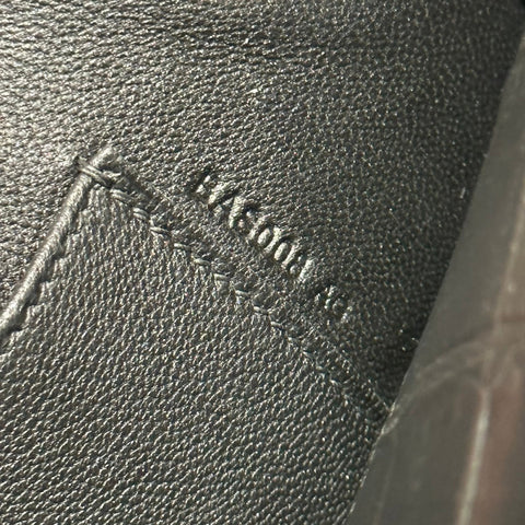 KELLY CUT 31 IN BLACK SHINY ALLIGATOR LEATHER WITH SILVER HARDWARE