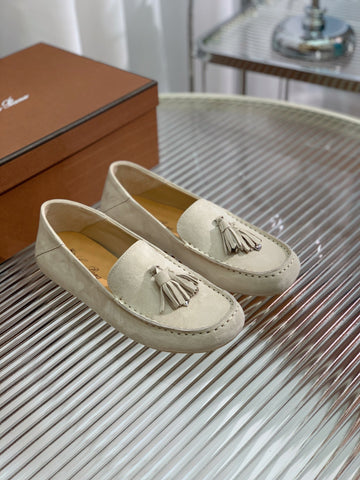 LP DOT SOLE WALK LOAFERS CREAMY WHITE SUEDE
