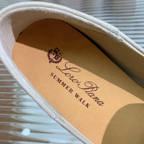 LP DOT SOLE WALK LOAFERS CREAMY WHITE SUEDE