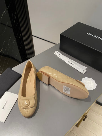BALLET FLAT BEIGE CREAM LAMBSKIN