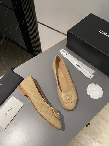 BALLET FLAT BEIGE CREAM LAMBSKIN