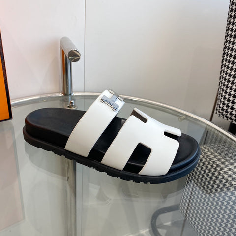 Chypre Sandal White Leather