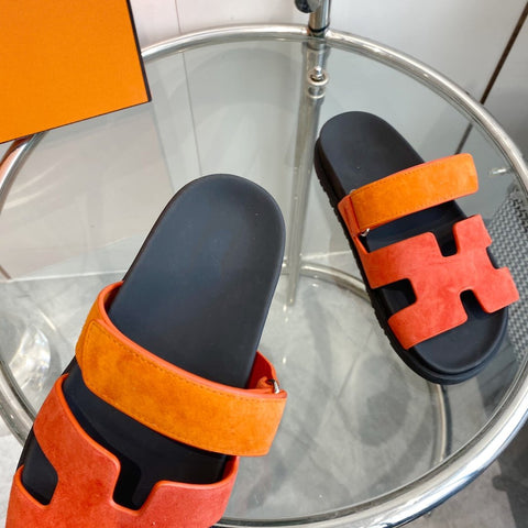 Chypre Sandal Suede Red Chapas / Orange