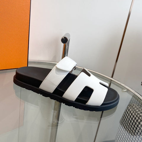 Chypre Sandal White Mastic Calfskin Leather