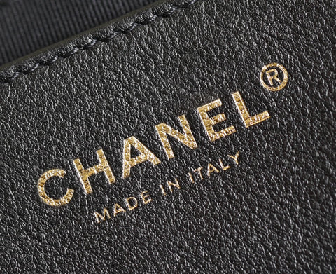 CHANEL 25S TOTE 30 CM IN BLACK LAMBSKIN WITH GOLD HARDWARE
