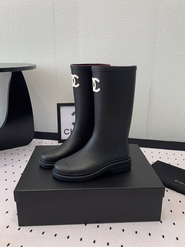 cc rainboot chanel black coler