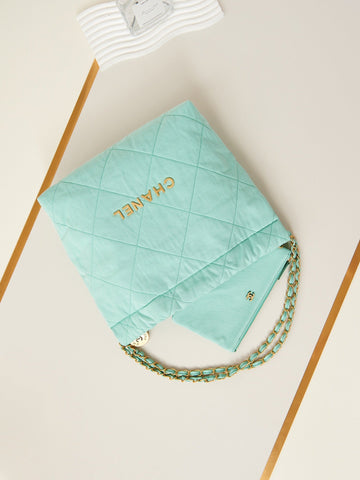 CC CLASSIC MEDIUM 37 BAG IN TF BLUE CANVAS