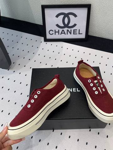 LACELESS SNEAKERS PLATFORM IN ROSEWOOD CANVAS