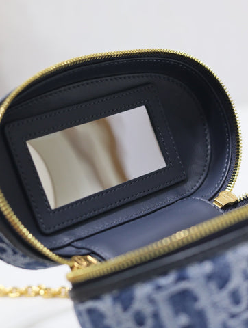 CARO MINI 16 VANITY CASE IN CERULEAN BLUE MONOGRAM DENIM