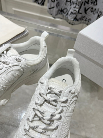 DIOR 25S CHRONO SNEAKER 45MM IN MESH WITH WHITE CALFSKIN
