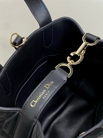MINI TOUJOURS BUCKET BAG 18 IN BLACK CANNAGE CALFSKIN