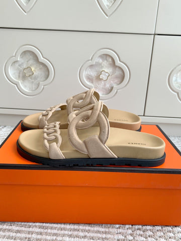 HM 26S EXTRA SANDAL IN BEIGE CALFSKIN AND SUEDE