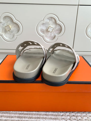 HM 26S EXTRA SANDAL IN NUDE CALFSKIN AND SUEDE