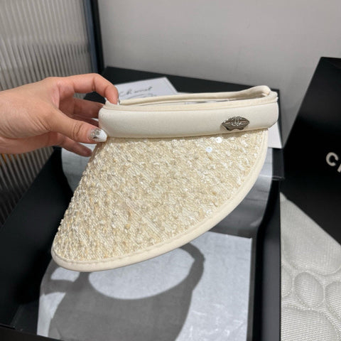 CC SUN HAT MODEL IVORY WITH SEQUINS 673927