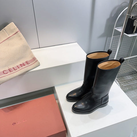 LP 25S JOHN BOOT IN BLACK CALFSKIN