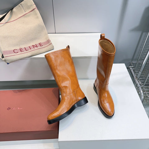 LP 25S JOHN BOOT IN BURNT ORANGE CALFSKIN