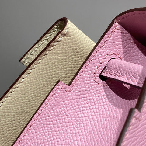 KELLY DOLL PICTO MINI 18 PINK MIX BROWN CALFSKIN