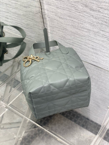 MINI TOUJOURS BUCKET BAG 18 IN GREY CANNAGE CALFSKIN