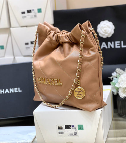 GABRIELLE  HOBO BAG 35 IN CAMEL BROWN GRAINED CALFSKIN