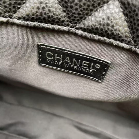 CC CLASSIC FLAP BAG 46 IN BLACK QUILTED CALFSKIN