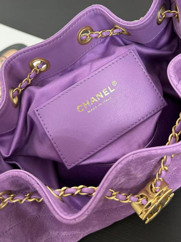 CHANEL 26S HOBO BAG 22 IN PURPLE CALFSKIN