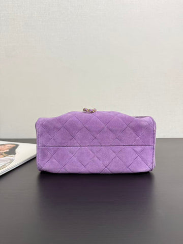 CHANEL 26S HOBO BAG 22 IN PURPLE CALFSKIN