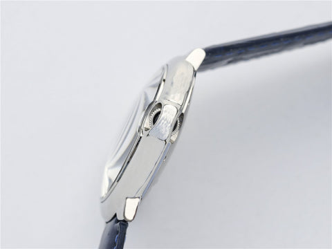 BALLON BLEU 42 BLUE DIAL LEATHER BRACELET