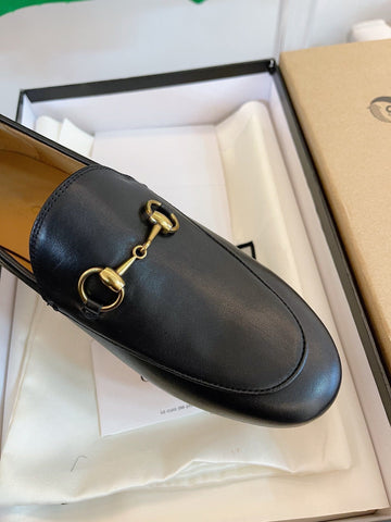 GG LOAFERS MULES BLACK BROWN SOLE